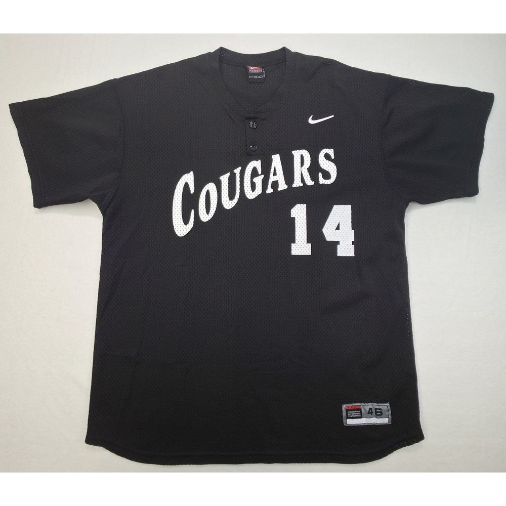 90s Nike Mesh Shirt Jersey Henley Mens Large Baseball Black USA & Union Made